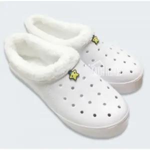털 실내화 겨울 어린이 아동 경량 흰색 180mm 학생신 슬리퍼 학교 학교신 방한