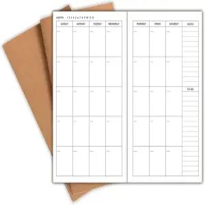 노킹고 3팩 여행자 노트북 캘린더 삽입물 날짜 미정 월간 4.25 x8.25