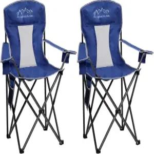 2PCS 세일라리 메쉬 접이식 캠핑 의자 대형 휴대용 야외 컵 홀더 포함 무게 325파운드 수납 포켓 가방 블루