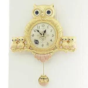 [하프클럽/셀러허브]데일리데코 루리코 로얄 부엉이 무소음 추 벽시계