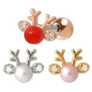 [미니아트] 써지컬 스틸 사슴 루돌프 크리스마스 패션 피어싱 한쪽