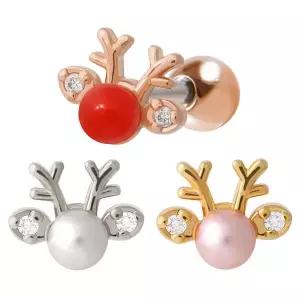 [NS홈쇼핑][미니아트] 써지컬 스틸 사슴 루돌프 크리스마스 패션 피어싱 한쪽..[35843803]