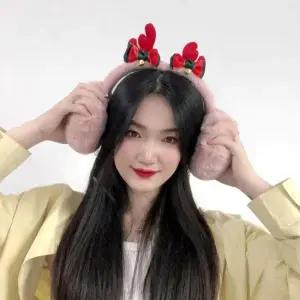 털귀마개 방울방울 루돌프 귀마개 성탄절귀마개 겨울귀덮개