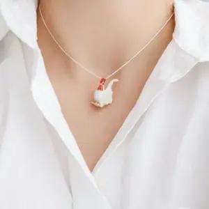 닭 돼지 쥐 은목걸이 띠목걸이 목걸이선물 닭미니어처 돼지미니어처 닭미니어쳐