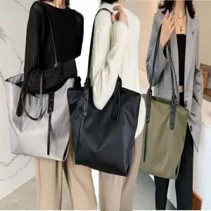 수납력 좋은 여성 나일론 숄더백 심플한 큰 가방
