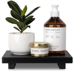 욕실 카운터 장식 나무 정리함 홀더 스탠드 농가 비누 6인치 9인치 받침대 블랙 트레이