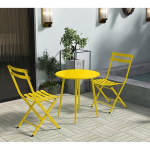 경량 체어 철제 의자 업소용 세트 노란색 밝은 테이블
