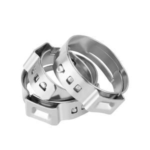 10개 304 스테인레스 스틸 퀵 설치 이어형 단일 이어 비천공 호스 클램프 클립