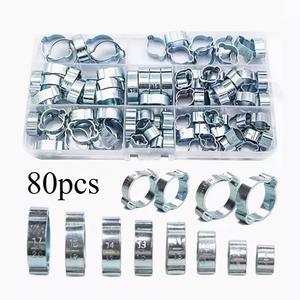 80개 스테인레스 스틸 이중 이어 프 O 클립 자동차용 에어 호스 파이프 클램프