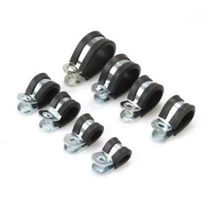 10pcs urable 고무 라이닝 P 클립 배선 호스 클램프 파이프 케이블 장착 고정 패스너 금속 하드웨어 전기 피팅