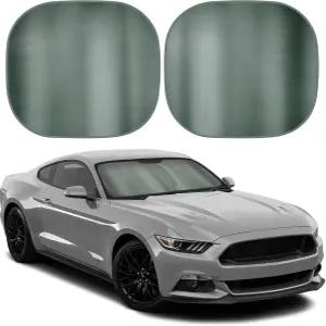 BDK 2PC 차콜 그레이 자동차 앞유리 선쉐이드 선바이저 자외선 실내 보호 - 간편한 설정과 차량의 시원함