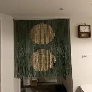 대나무 가림막 패턴 발 원형 현관문 장식 파티션 커튼