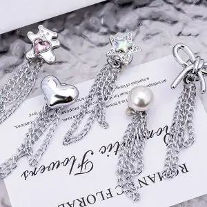 자석 단추 브로치 바지 고정 체인 기장 길이 조절