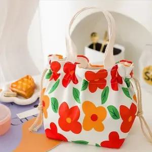 복조리 에코백 플라워 도시락 가방 방수안감 보냉 보온