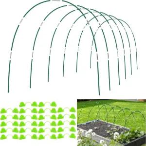 에어든 36Pcs 정원용 후프 8피트 온실 6세트 성장 터널 패브릭 그물용 유리 지지대 프레임 DIY 식물 말뚝