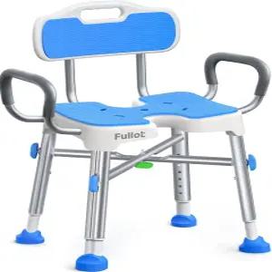 허리와 팔이 패딩 처리된 인체공학적 H자형 노인 및 장애인용 샤워 의자 간편한 청소를 위한 500파운드의