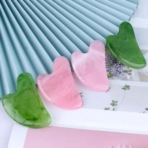 새로운 천연 옥 돌 Gua Sha 마사지 보드 로즈 쿼츠 Guasha 플레이트 페이스 스크레이퍼 도구 얼굴 목 뒤로 바디