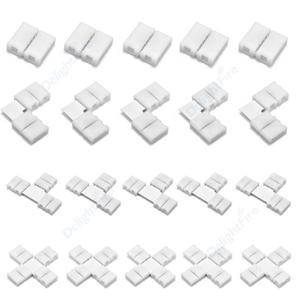 10피스 LED 스트립 커넥터 솔더리스 Led 연장 와이어 4PIN I 모양 코너 10mm 3528 5050 RGB 조명