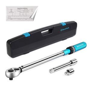 [미국배송] 듀라테크 1/2인치 드라이브 클릭 토크 렌치 30-160피트(FT-LB) 소켓 어댑터 익스텐션 바 수납 케이스 포함