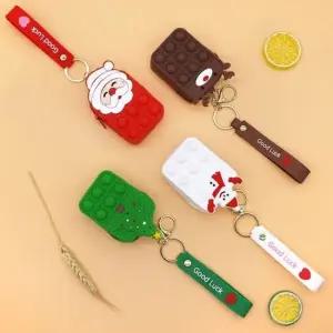 크리스마스 산타 루돌프 푸쉬팝 동전지갑 키링케이스 푸시팝 팝잇 동전지갑 키링케이스