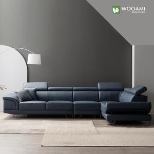 우아미가구 베소 6인 코너형 가죽 소파 2color