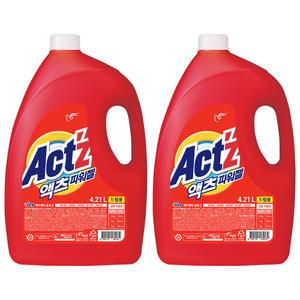 액츠 파워젤 액체세제 드럼 용기, 4.21L, 2개