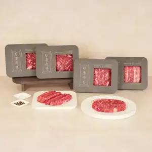 [당일손질 냉장]  1++ 투뿔 프리미엄 한우 선물세트 1.2kg 소고기 구이용 혼합 명절 추석 설