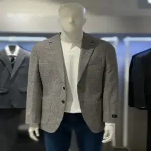 [트루젠] 트루젠 봄여름 이태리수입 브라운체크 울&실크 기본핏 콤비 캐주얼 남자 자켓 221JK015213