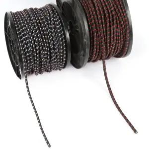 SL 탄성로프 탄력 스트레치코드 화물 고정 고무줄 끈 6mm, 1m, 블랙레드 블랙화이트