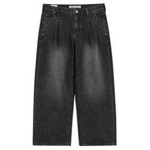 [국내정품] 모덴아르더 청바지 뉴트로 투턱 와이드 데님팬츠(블랙) 152927