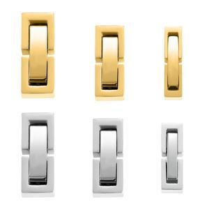 2개 스테인리스 스틸 폴드 오버 클라스프 팔찌 목걸이 잠금 장치 엔드 캡 클립 링크 연장 DIY 주얼리 제작