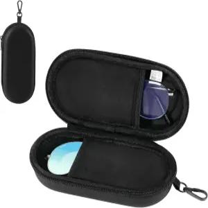 MoKo 더블 안경 케이스 하드 쉘 듀얼 지퍼가 달린 여행용 선글라스 정리함 보관함