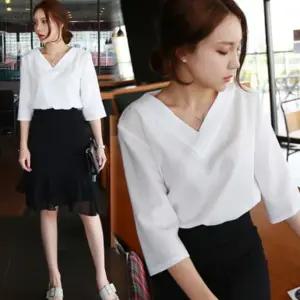 여성티셔츠 7부 블라우스 정장티셔츠