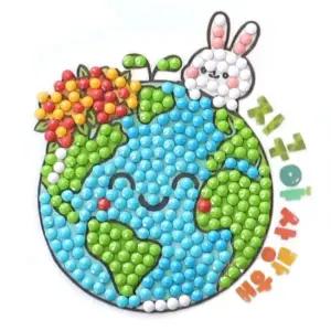 정인아트 보석십자수 스티커 지구