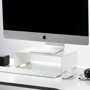 [일렉싱크]높은 철제 아이맥 모니터 받침대 선반 370mm 화이트
