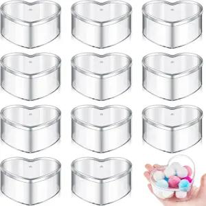 Juexica 12개 투명 아크릴 상자 뚜껑 포함 작은 장식 보관 주얼리 디스플레이 가정용 캔디 알약 주얼리용