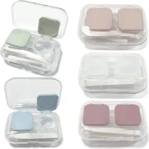 하우인 콘택트렌즈 케이스 여행용 사이즈 귀여운 플립 탑 어플리케이터 제거 도구 키트 5팩