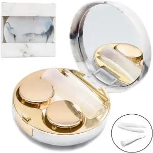 바순 콘택트 렌즈 케이스 휴대용 귀여운 컬러 어플리케이터 제거 도구 키트 여행용 매일 야외용 미러