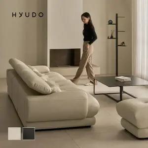 [휴도]온유의 동백 2100 무빙 헤드레스트 블랙 3인 가죽 소파