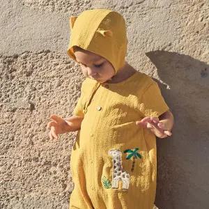 [롯데백화점]아가방 라비기린반팔우주복(모자)(BROWN,YELLOW) 01S327503