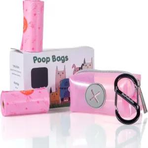 개똥주머니 홀더 목줄용 분홍색 S자형 카라비너 클립 1개 롤 2개30개 향