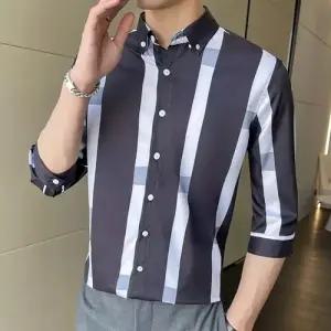 체크 셔츠 사계절 쿨링 트렌드 칠부 소매 상의 스트라이프 카디건 남친 MODU2