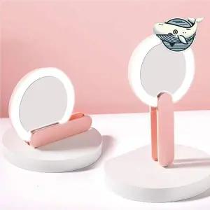 LED 조명 거울 접이식 손잡이 뷰티조명 차량 led확대거울 led양면거울
