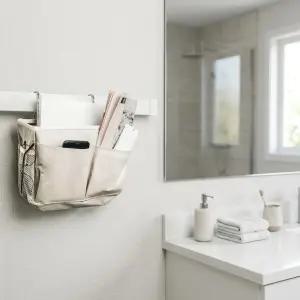 침대수납 사이드포켓 걸이형 화이트 리모컨보관 소파정리