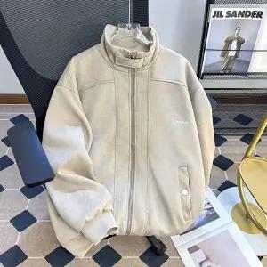 남사친 빈티지 스웨이드 커플 바람막이 점퍼 유행각 하이넥 상의 재킷 코트 루즈핏 봄가을 OOTD3