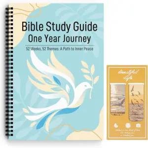 여성을 위한 1년간의 성경 공부 가이드 북마크가 있는 52주 기도 일지 일일 헌신 노트 저널링 용품