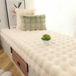 벤치 의자 패드 매트 방 쿠션 긴 겨울 단열 미색 60x150CM 극세사 사각 버블원