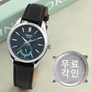 무료각인 카시오 MTP-B315L-3A 서브 다이얼 클래식 아날로그 그린 남자 가죽 시계 d9