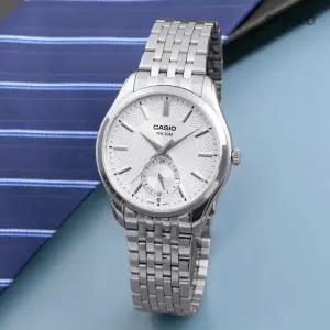 카시오 MTP-B315D-7A 서브 다이얼 클래식 아날로그 실버 남자 메탈 시계 d9