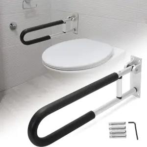 헤카사 화장실 그랩 바 23.6인치 플립업 핸디캡 레일 접이식 지원 노인 장애 임산부 욕실 샤워 안전